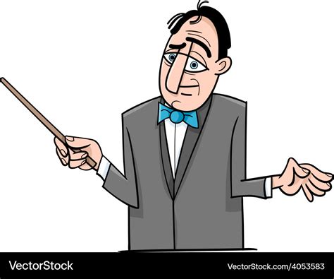 Orchestra conductor cartoon Royalty Free Vector Image