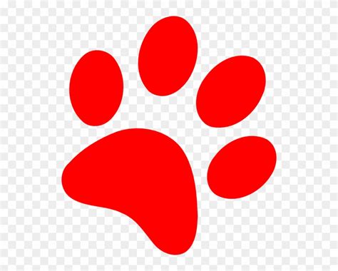 Wildcat Paw Clip Art - Red Dog Paw Print - Free Transparent PNG Clipart ...