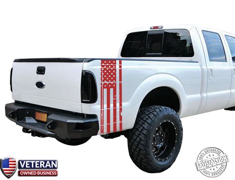 Universal Truck Distressed American Flag Bed stripe Vinyl Decal – ROE ...