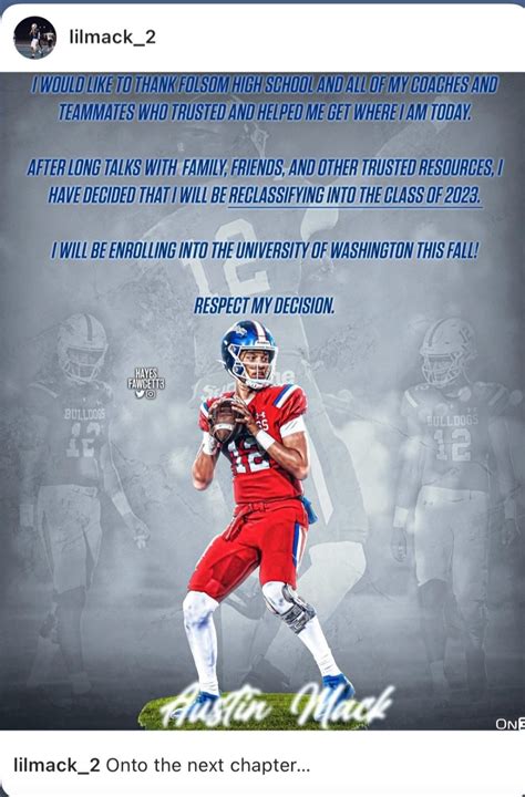 BREAKING: 4-Star Washington QB Commit Austin Mack Reclassifies to Class ...