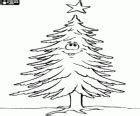 Decorated Christmas tree and gifts coloring page printable game