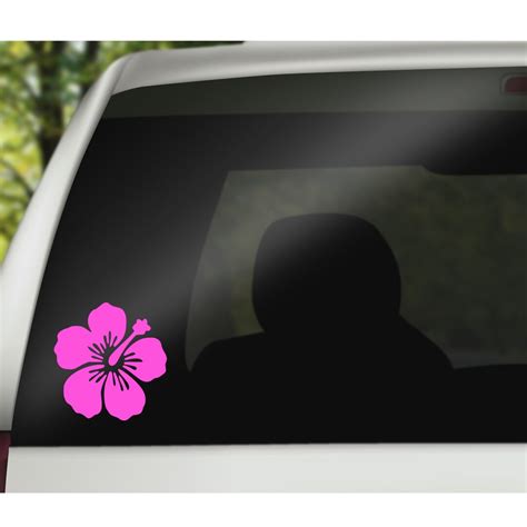 Flower Car Window Decal, Hibiscus Flower Decal, Car Decal, Flower Vinyl ...