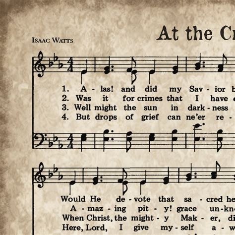 At the Cross Print Hymn Printable Vintage Sheet Music - Etsy