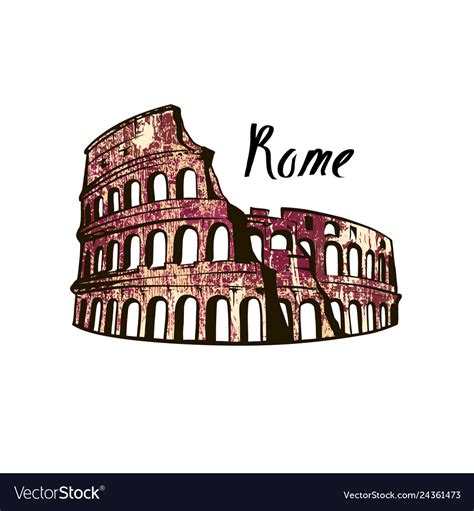 Colosseum rome Royalty Free Vector Image - VectorStock