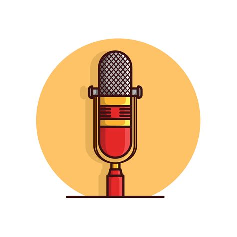 Microphone Vector Illustration. Voice Speak Up and Recording. Podcast microphone icon isolated ...