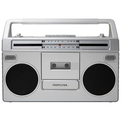 Best Buy: Memorex Retro Bluetooth Boombox with Cassette Player/Recorder and Radio Silver MBCA300