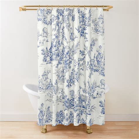 Pin by Mallori Phillips on REDBUBBLE in 2021 | Shower curtain, Toile curtains, Blue shower curtains