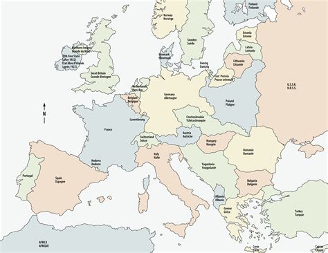 World Map Of Europe After The First World War