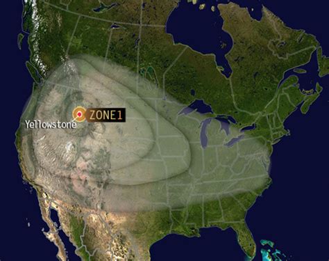 Yellowstone Eruption Map - London Top Attractions Map