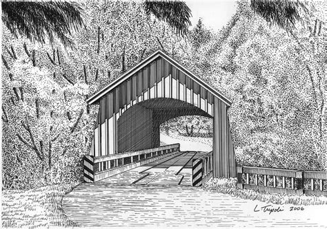 Covered Bridge Drawings | Fine Art America | Bridge drawing, Covered ...