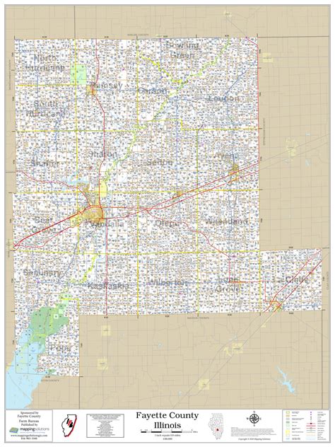 Fayette County Illinois 2020 Wall Map | Mapping Solutions