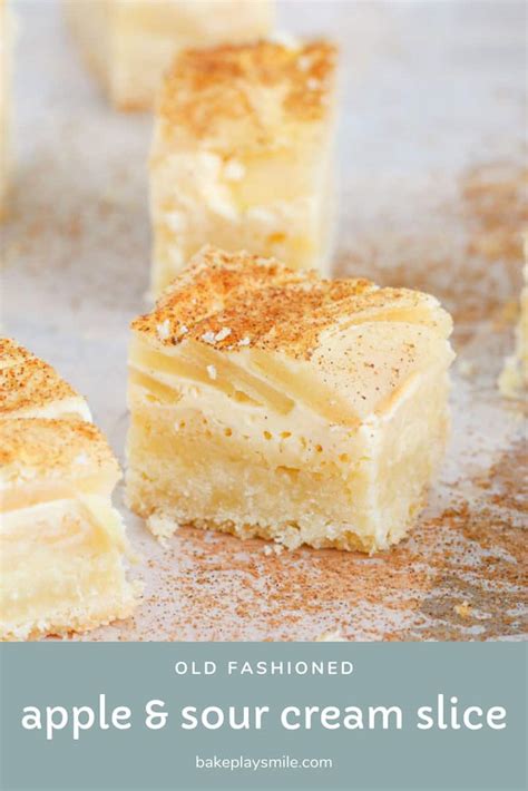 Apple & Sour Cream Slice (classic recipe) - Bake Play Smile