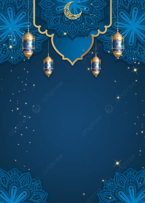 Blue Ramadan Lantern Moon Spot Pattern Background Wallpaper Image For ...