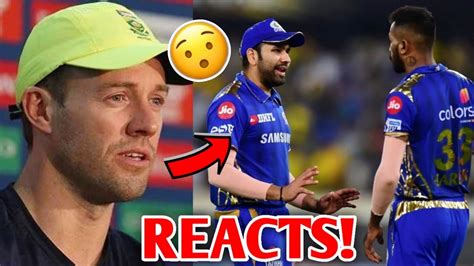 AB De Villiers Reacts to Hardik Pandya & Rohit Sharma MI Captain Controversy! | IPL Cricket News ...