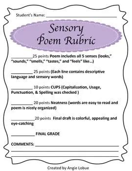 Sensory imagery Poems