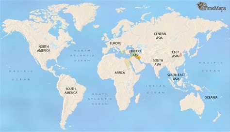 World history map, 3500 BC, showing the first civilization