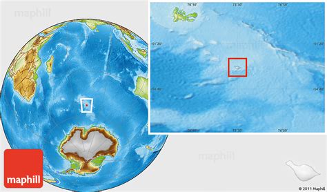 Shaded Relief Location Map of Heard Island and McDonald Islands, physical outside