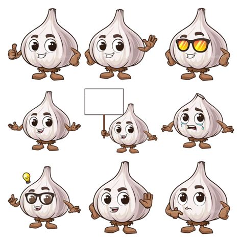 Garlic Cartoon Character Vector Clip Art Stock Illustrations ...