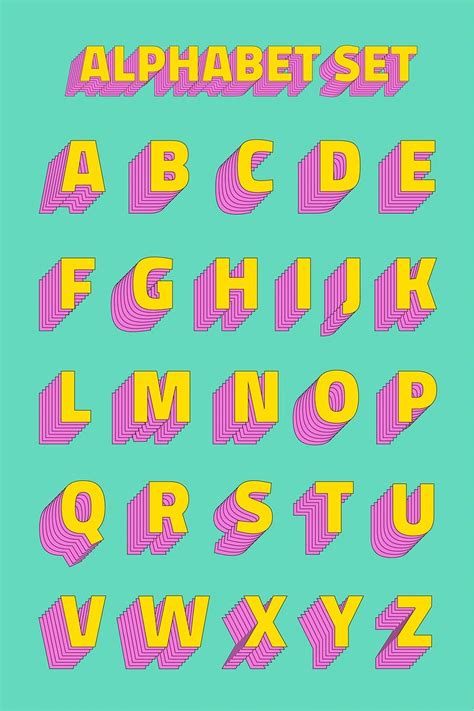 Alphabet set 3d vector stylized typeface | free image by rawpixel.com / nook Fun Fonts Alphabet ...
