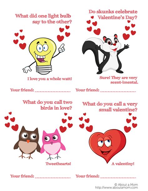 Printable Valentine Cards For Kids With Jokes