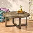 Soperton Cohutta Boho Handcrafted Embossed Coffee Table, Gold – GDFStudio