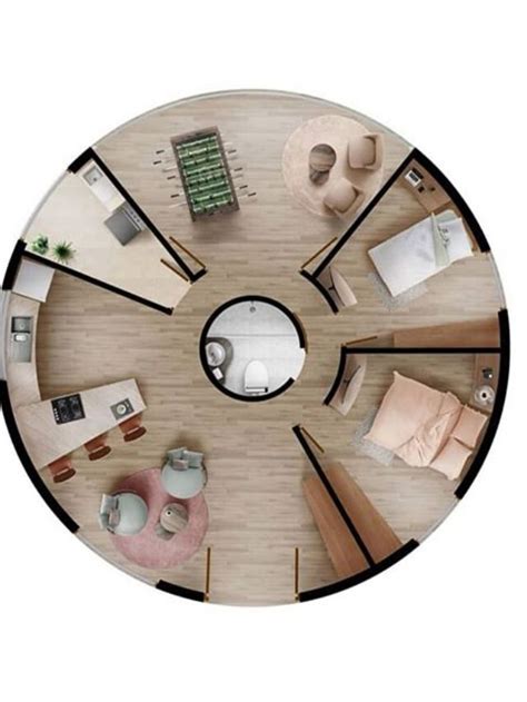 Circle shape house floor plan | Circle house, Round house plans, Building plans house