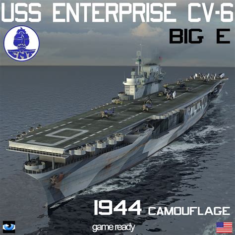 uss enterprise cv-6 big 3d model