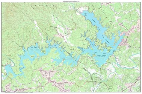 Lake James 1993 - Custom USGS Old Topo Map - North Carolina - OLD MAPS