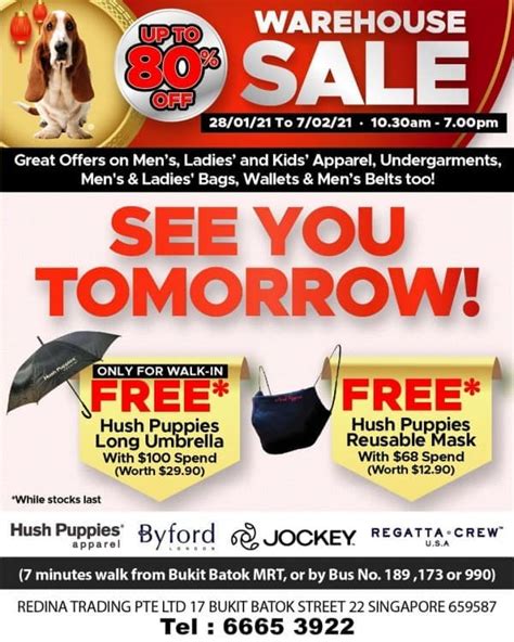 28 Jan-7 Feb 2021: Hush Puppies Apparel Warehouse Sale at Bukit Batok Street! Up to 80% OFF ...