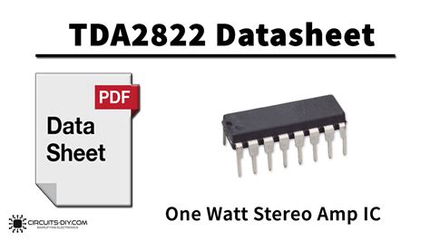 TDA2822 One Watt Stereo Amp IC - Datasheet