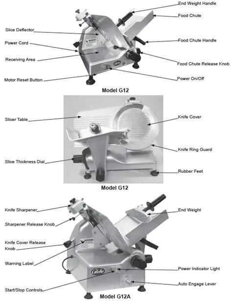 Globe G12 Food Slicer with Knife Sharpener Instruction Manual