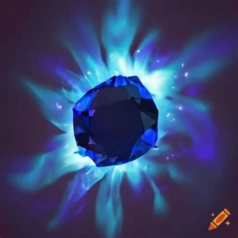 Glowing sapphire explosion on Craiyon
