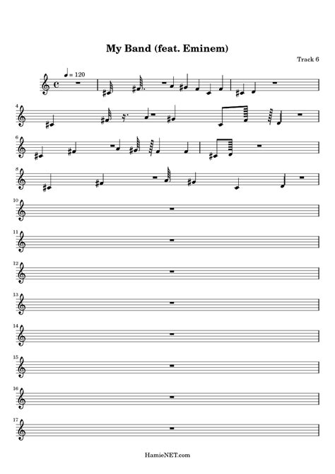 My Band (feat. Eminem) Sheet Music - My Band (feat. Eminem) Score • HamieNET.com