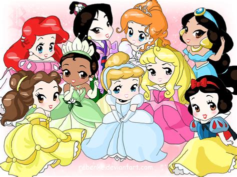 Chibi-Disney Princesses by rebenke on DeviantArt