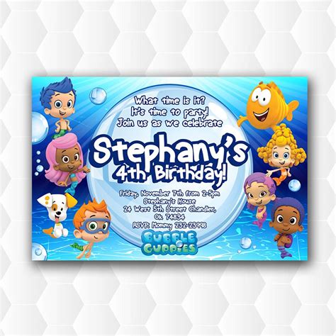 Bubble Guppies Birthday Invitations, Bubble Guppies Invitation