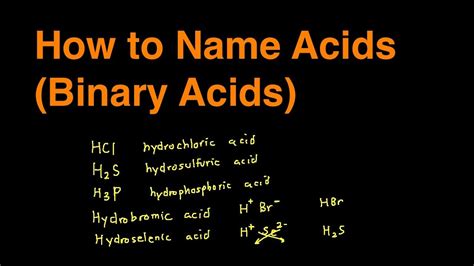 How to Name Acids (Binary Acids) Examples, Practice Problems, Rules, Questions - YouTube