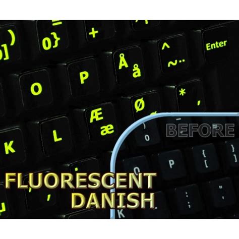 Danish glowing keyboard stickers