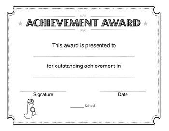 Editable certificates: achievement award template & certificate of achievement