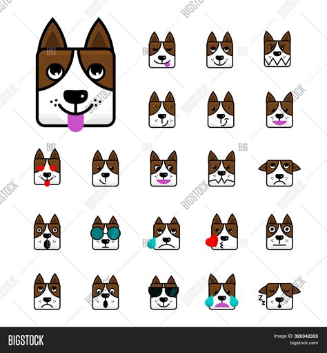 Big Set Brown Dog Flat Image & Photo (Free Trial) | Bigstock