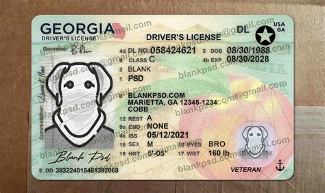 Georgia Drivers License Template - prntbl.concejomunicipaldechinu.gov.co