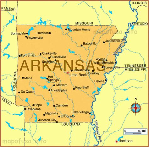 Printable Arkansas State Map | Printable Map of The United States