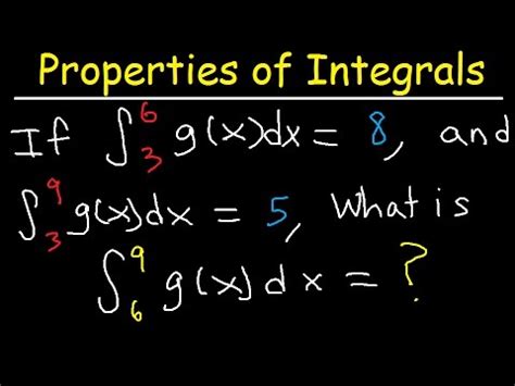 Properties of Definite Integrals Examples - Basic Overview, Calculus - YouTube