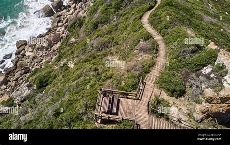 South Africa, Robberg Nature Reserve, Aerial view of rocky coast Stock Photo - Alamy