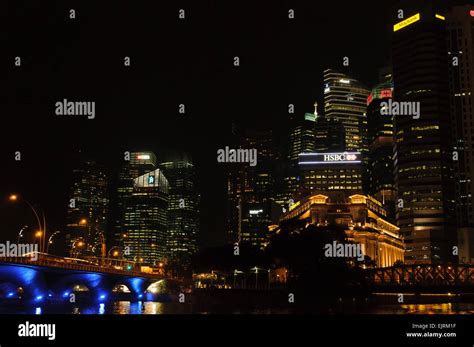 Singapore CBD skyline at night Stock Photo - Alamy