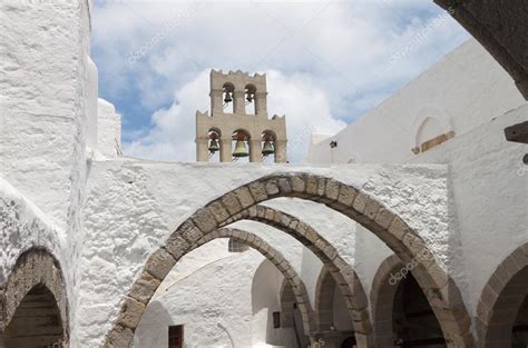 Monasterio de San Juan Evangelista en la isla de Patmos en Grecia .: fotografía de stock © Panos ...