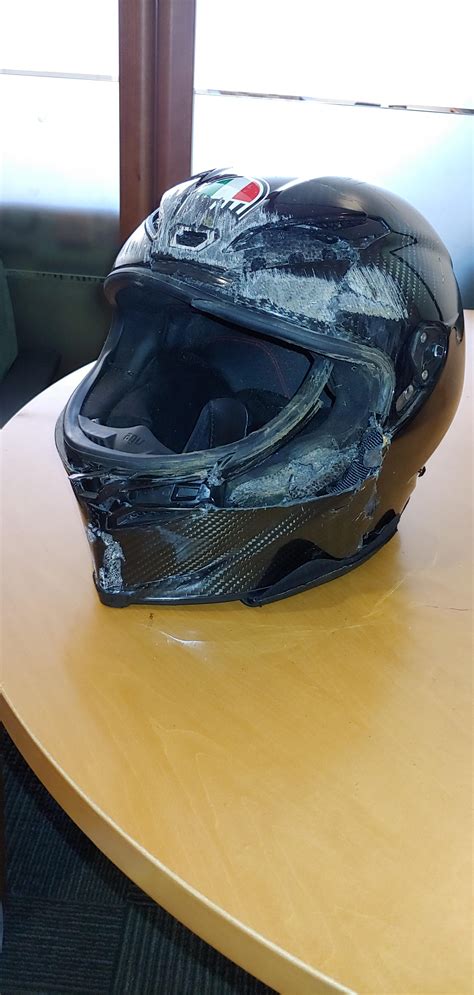 Motorcycle Accident With Helmet