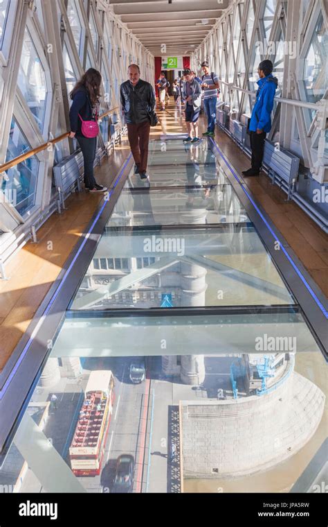 England, London, Tower Bridge, Interior Glass Walkway Stock Photo - Alamy