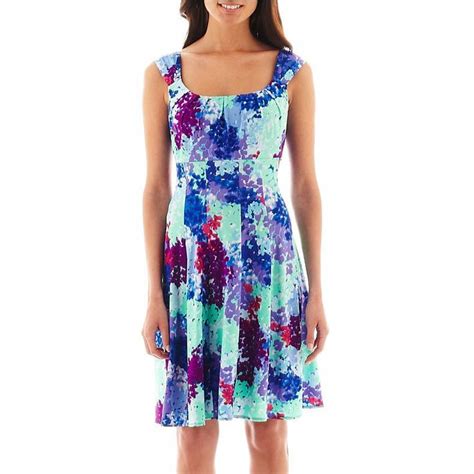 jcpenney - London Style Collection Sleeveless Floral Fit-and-Flare Dress - Petite - jcpenney ...