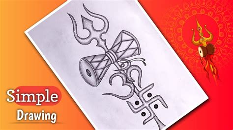 Easy | Trishul Drawing | Mahadev ka Trishul | Step By Step | How To Draw Mahadev Trishul ...