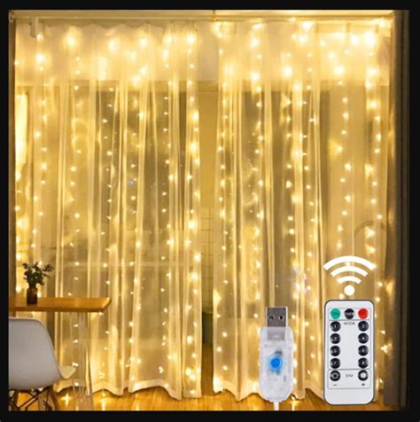 LED Curtain Fairy Lights Remote Controled Christmas Garland - Etsy